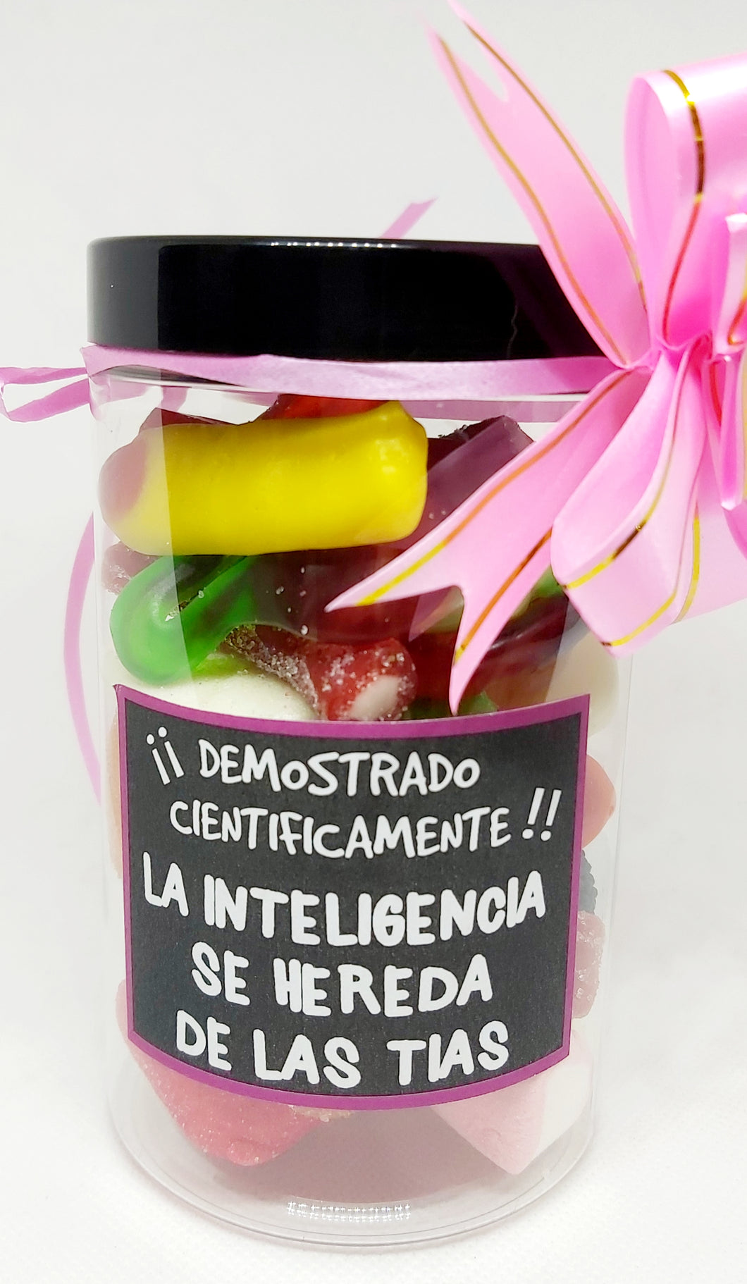 Bote de chuches de 400gr La inteligencia se hereda de las tias